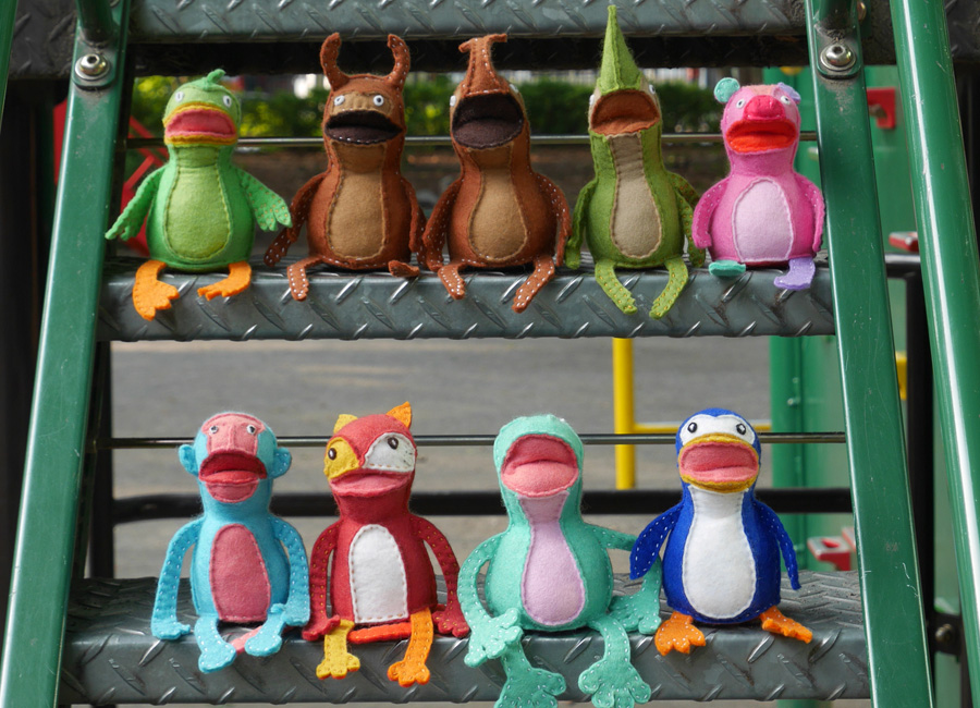 フェルトで作ったキャラクター