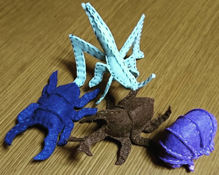 みなさんが作ったぬいぐるみ　息子さんのためにと、型紙を買っていただいた方の作品です。