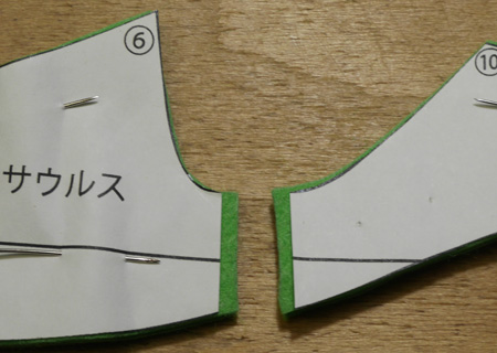 フェルトが足らないときの、はぎ方