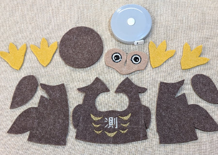 フェルトのフクロウ２の作り方01