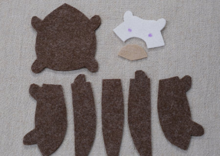 フェルトのはりやまハリネズミの作り方01