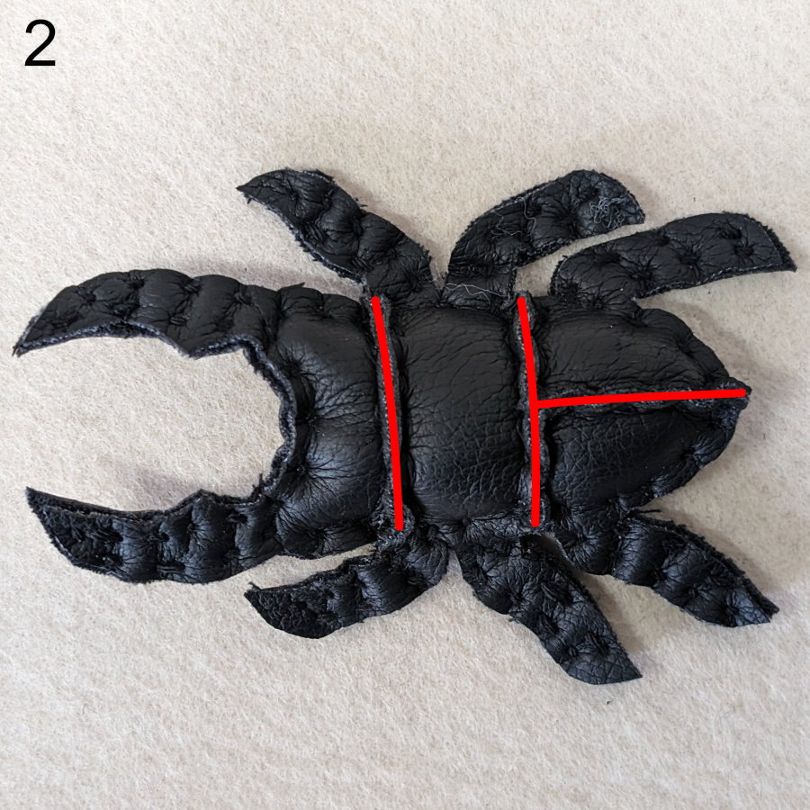 フェルトのクワガタ３の作り方04