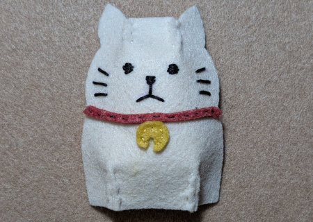フェルトのまねき猫２の作り方04