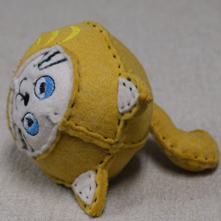 ぬいぐるみ 作り方 【フェルトのネコダルマ】06