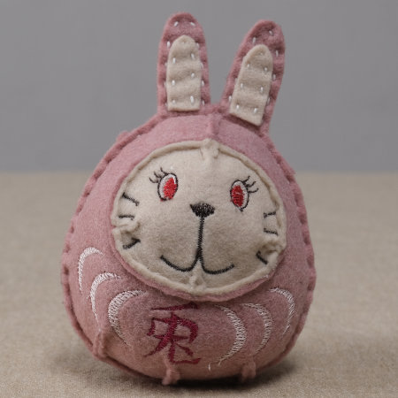 ぬいぐるみ 作り方 【フェルトのうさぎダルマ】01