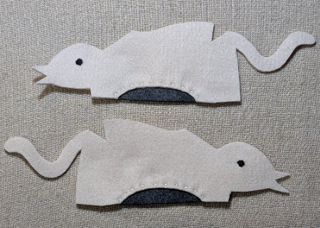 フェルトのネズミ６の作り方05