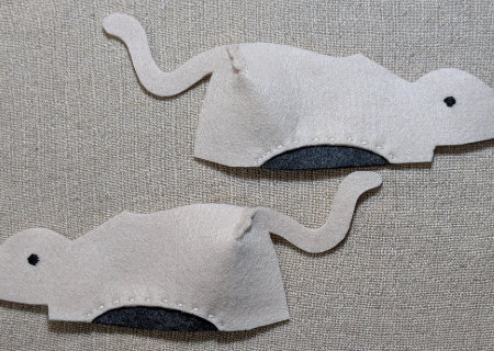 フェルトのネズミ６の作り方04