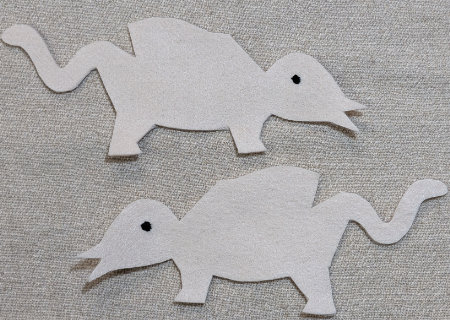 フェルトのネズミ７の作り方02