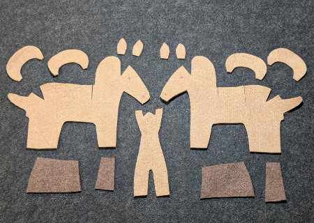 フェルトのフェルトのハニワ馬（ウマ８）の作り方01