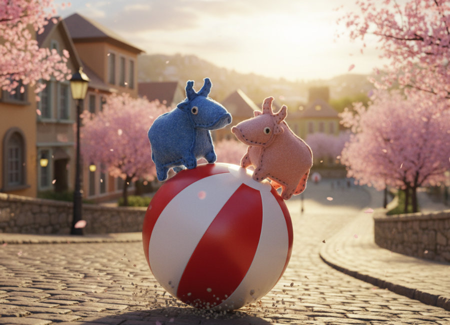 フェルトのウシ