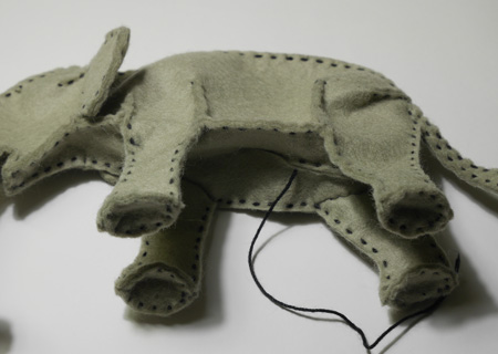 フェルトのゾウ５の作り方11